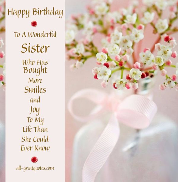 Happy Birthday Wishes To My Sister
 40 Cute Dear Sister Happy Birthday Wishes & Greetings