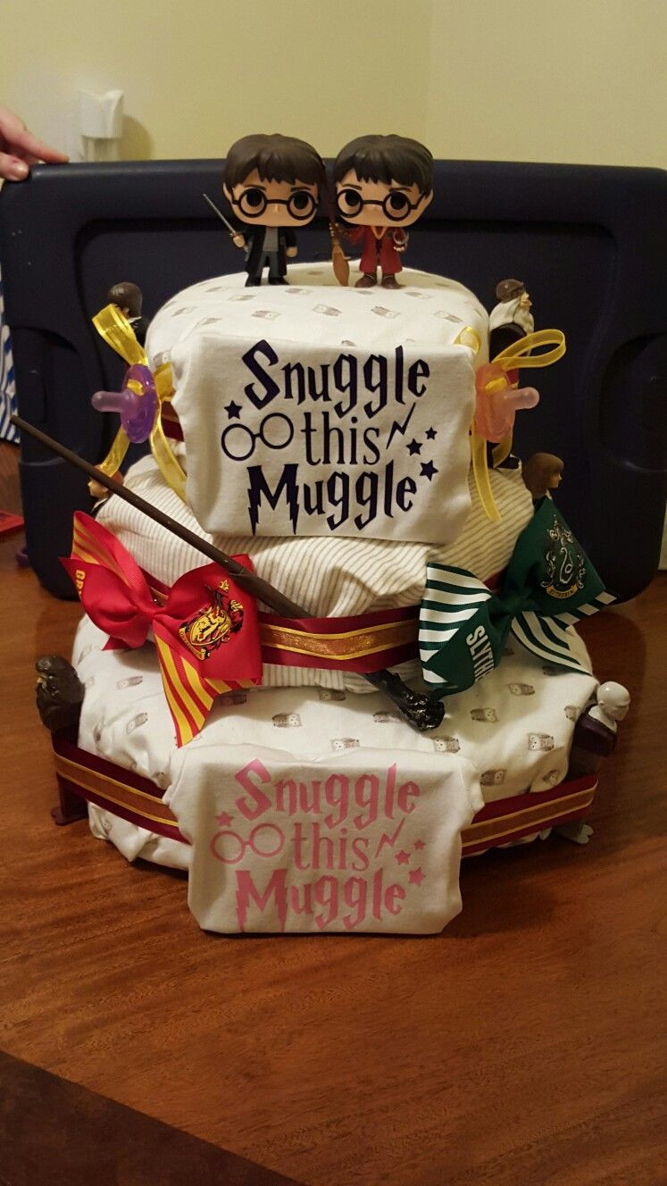 Harry Potter Gift Ideas For Girlfriend
 Harry Potter diaper cake It was for twin girls so there