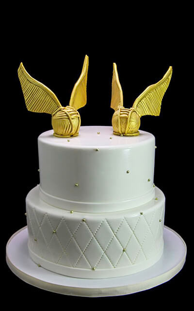 Harry Potter Wedding Cake
 Golden Snitch Wedding Cake Butterfly Bake Shop in New York