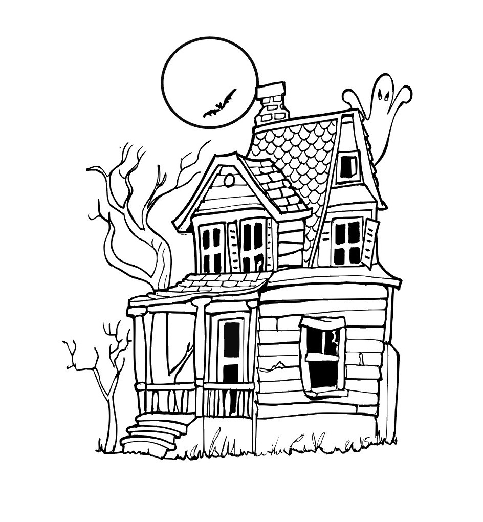Haunted House Coloring Pages Printables
 Free Printable Haunted House Coloring Pages For Kids