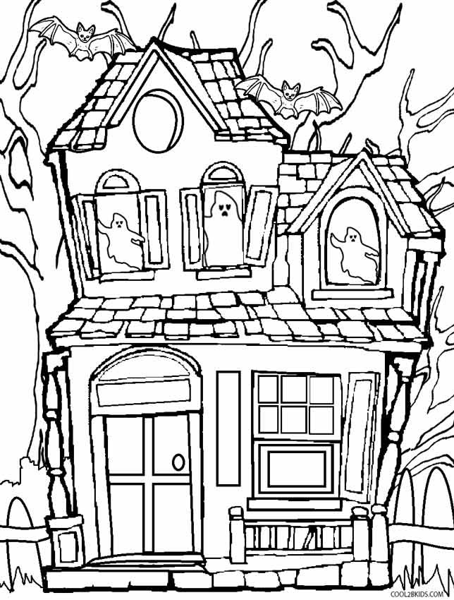 Haunted House Coloring Pages Printables
 Printable Haunted House Coloring Pages For Kids