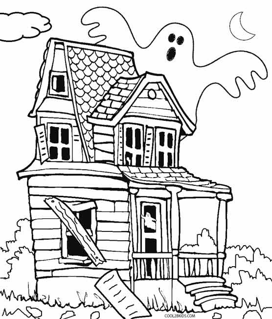 Haunted House Coloring Pages Printables
 Printable Haunted House Coloring Pages For Kids