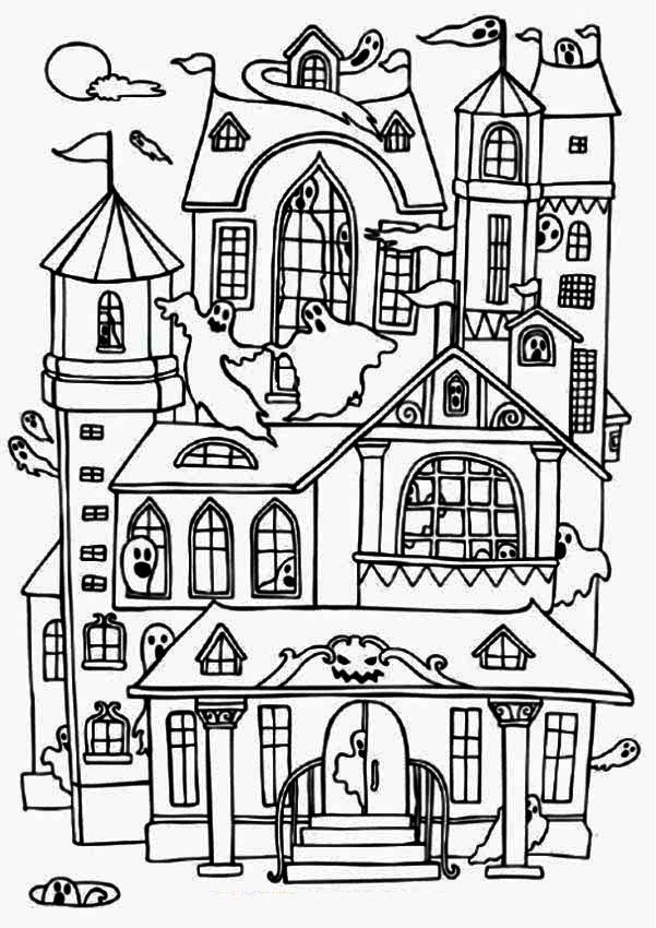 Haunted House Coloring Pages Printables
 Free Printable Haunted House Coloring Pages For Kids
