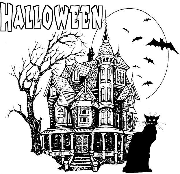 Haunted House Coloring Pages Printables
 Halloween Coloring Haunted House