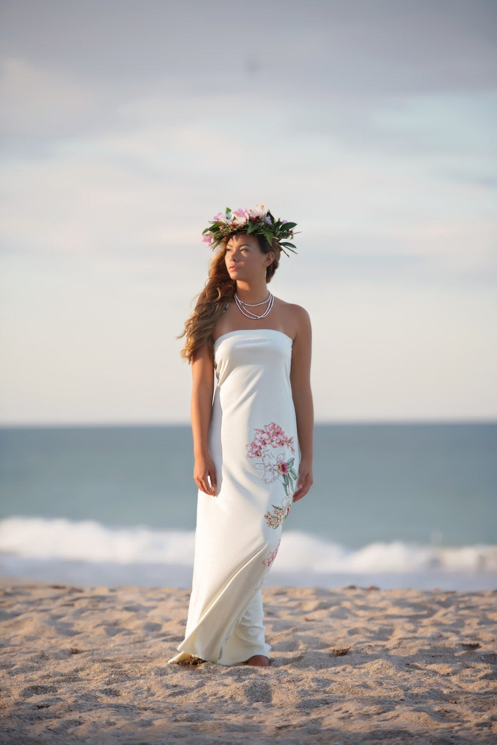 Hawaiian Beach Wedding Dresses
 Strapless Hawaiian Beach Wedding Dress