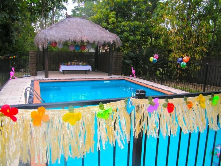 Hawaiian Pool Party Ideas
 Hawaiian Themed Pool Party with matching Dessert Buffet