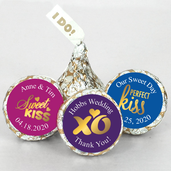 Hershey Kisses Wedding Favors
 Gold Foil Personalized Hershey Kisses