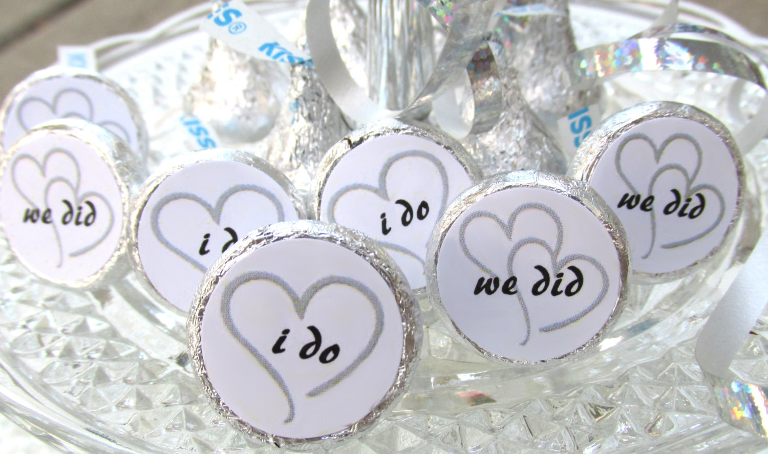 Hershey Kisses Wedding Favors
 Wedding Favors Candy Stickers fits Hershey Kisses Black and