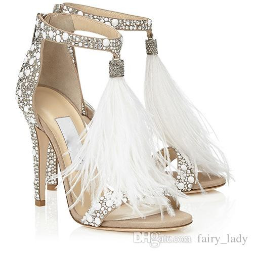 High End Wedding Shoes
 High End Bling 2017 T Strap Wedding Shoes With Tassels