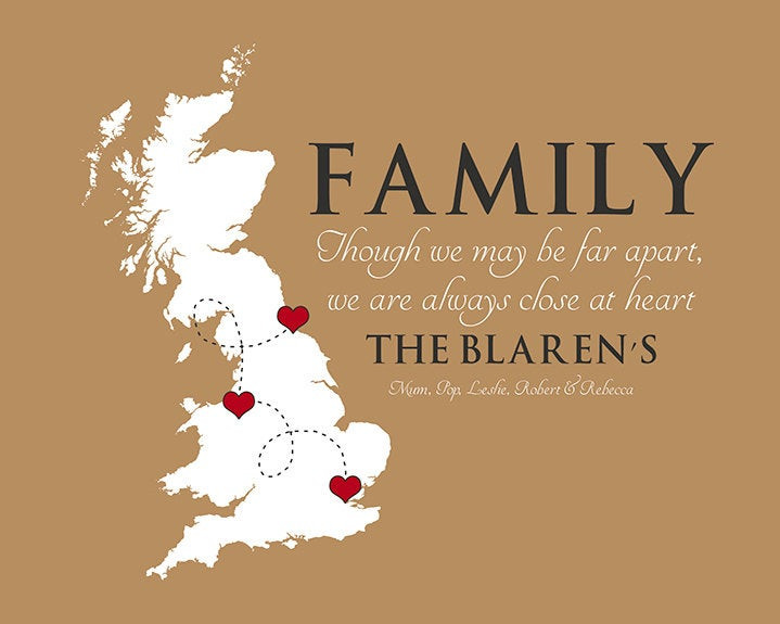 Holiday Family Quote
 Family Quote Any Map UK England Personalized Gift for