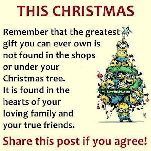 Holiday Family Quote
 Christmas Minion Quote About Family And Friends