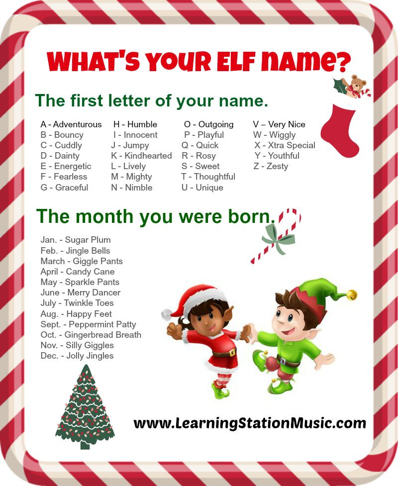 Holiday Party Name Ideas
 Elf name