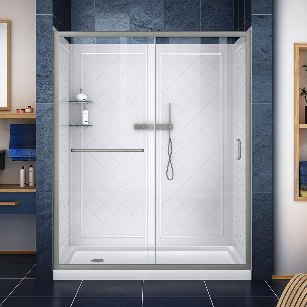 Home Depot Bathroom Shower Stalls
 DreamLine Infinity Z 36 in x 60 in Semi Frameless