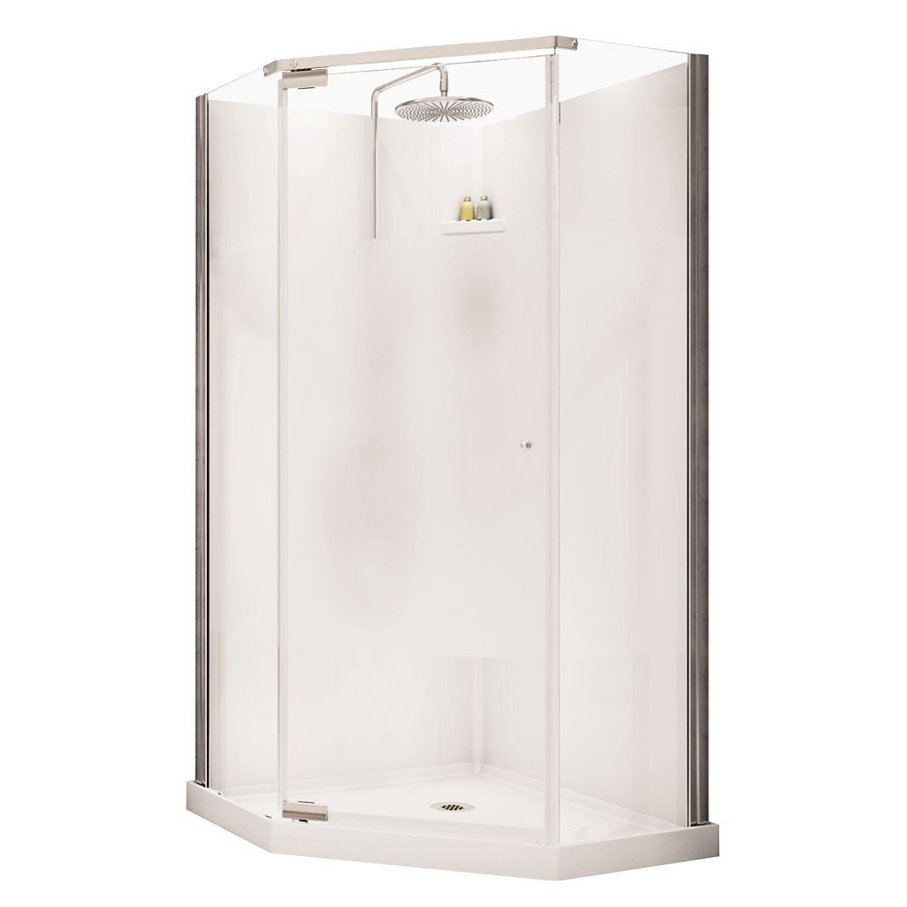 Home Depot Bathroom Shower Stalls
 36 inch x 36 inch Lobelia Corner Fit Frameless Shower