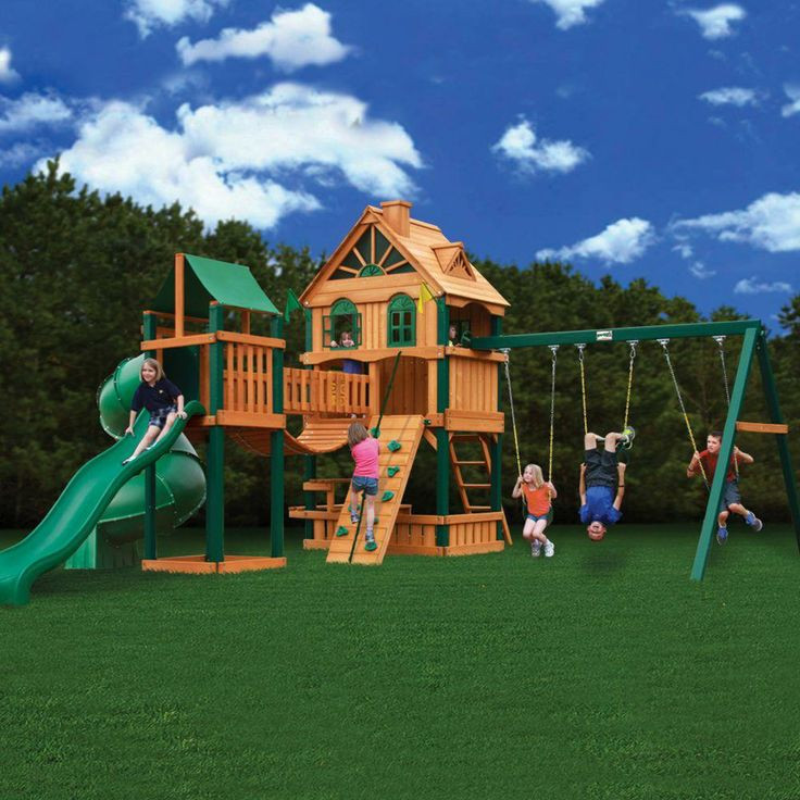 Home Depot Kids Swing Sets
 Gorilla Playsets Woodbridge Cedar Play Set 01 1015 at The