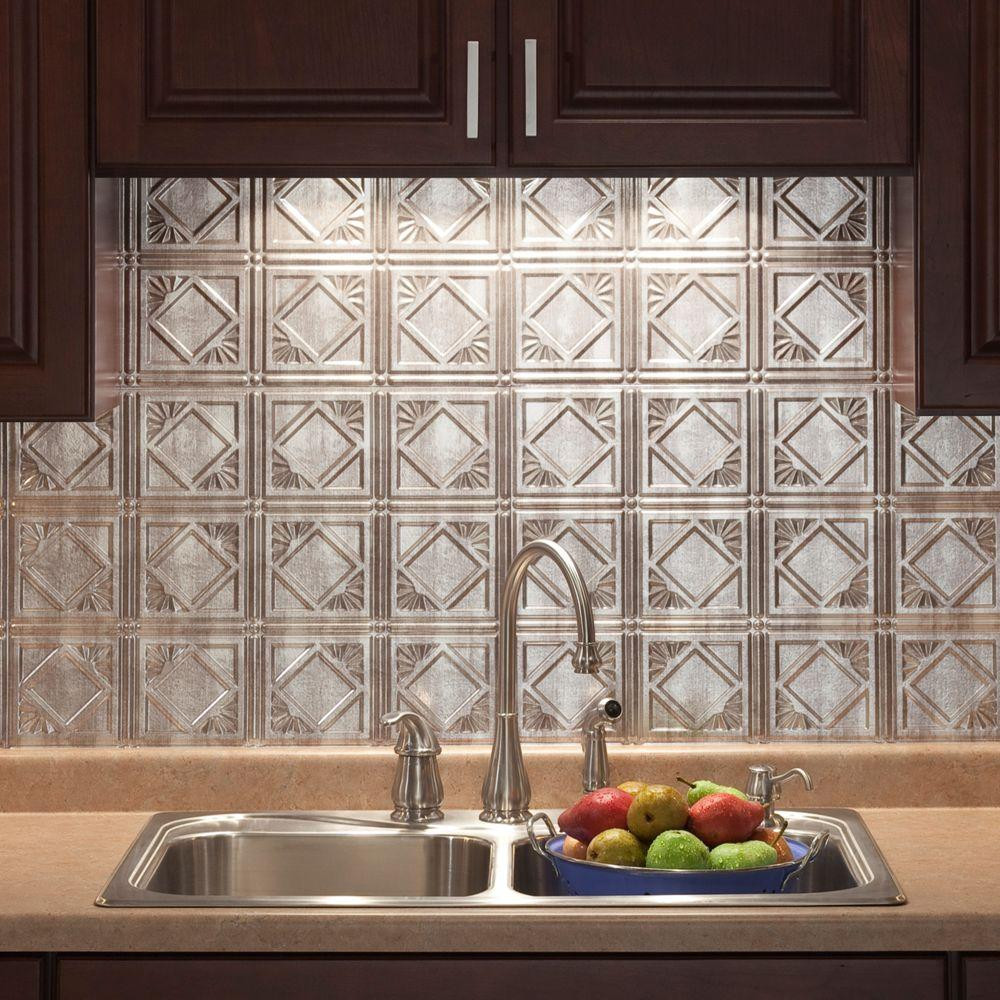 Home Depot Kitchen Backsplash Tile
 18 in x 24 in Traditional 4 PVC Decorative Backsplash