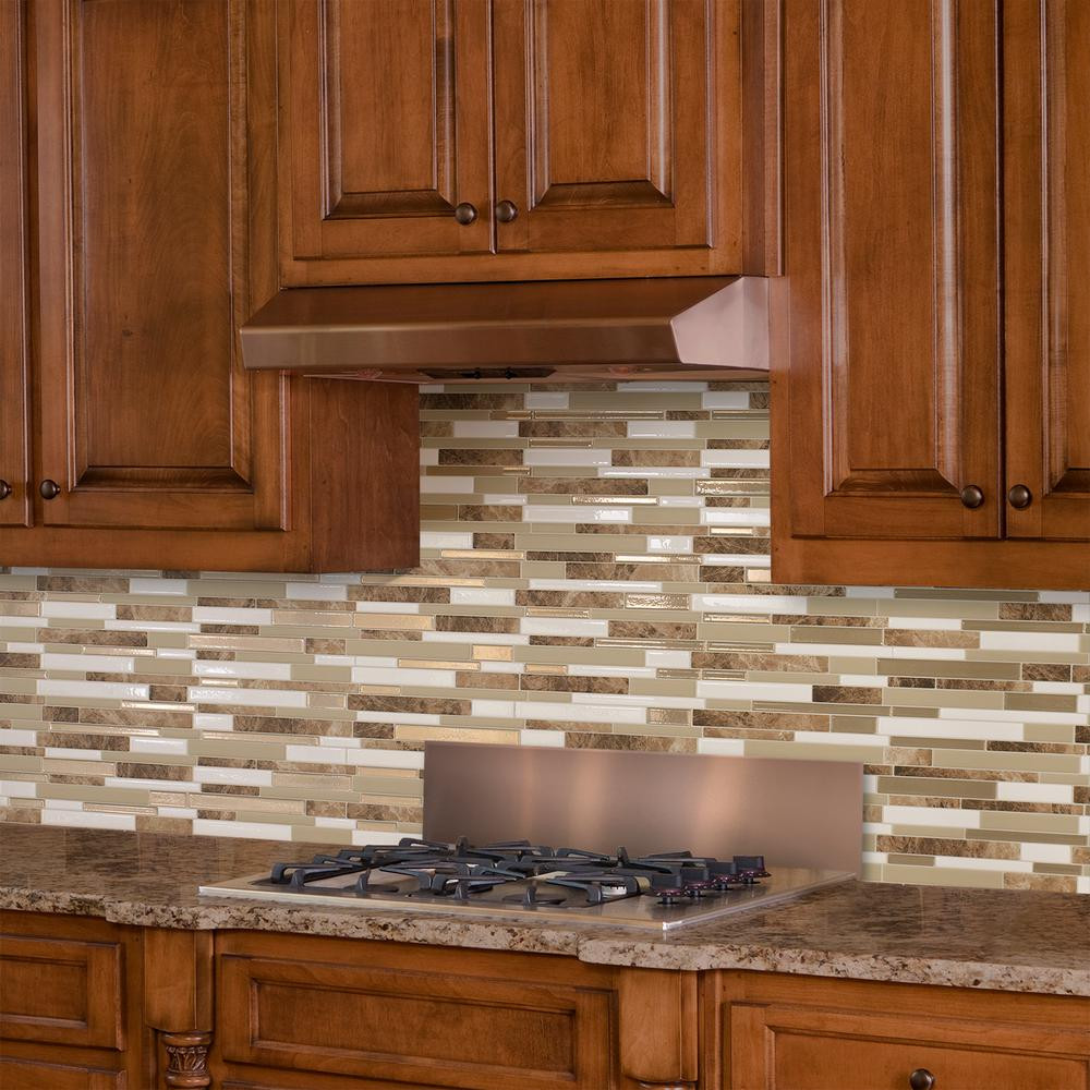 Home Depot Kitchen Backsplash Tile
 Smart Tiles Milano Sasso Approximately 3 in W x 3 in H