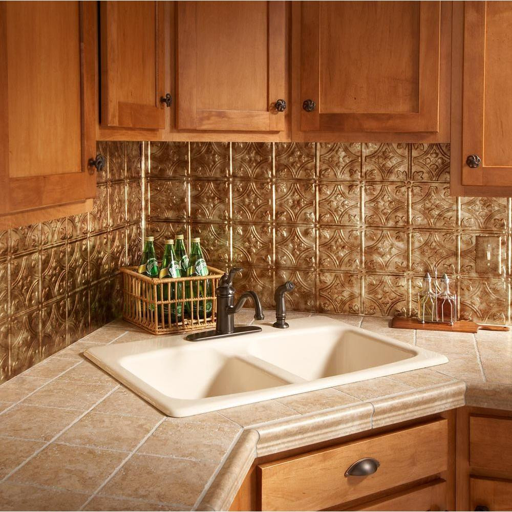 Home Depot Kitchen Backsplash Tile
 18 in x 24 in Traditional 1 PVC Decorative Backsplash