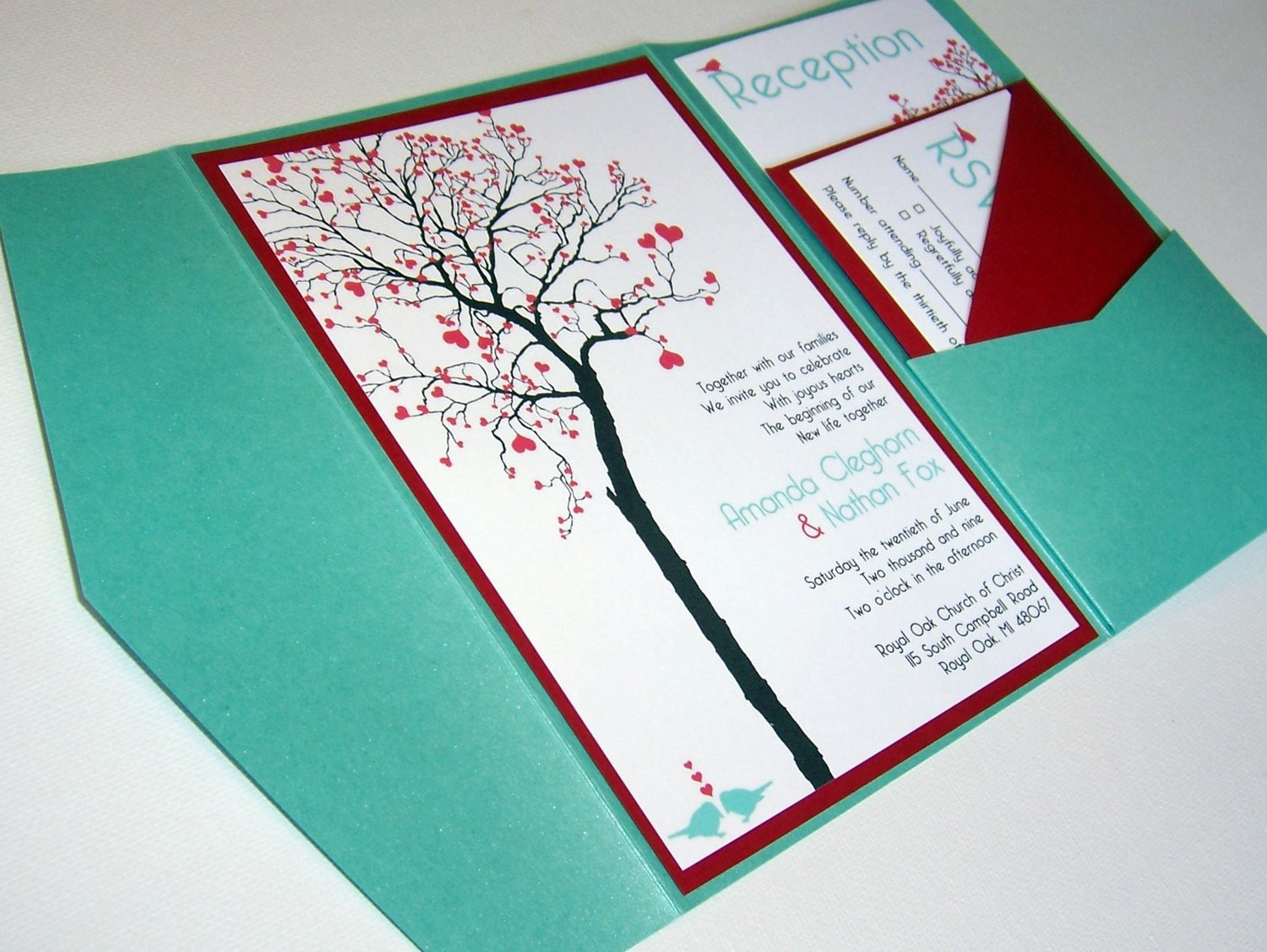 Homemade Wedding Invitations Ideas
 Wedding Invitation DIY Pocketfold Heart Tree Printable