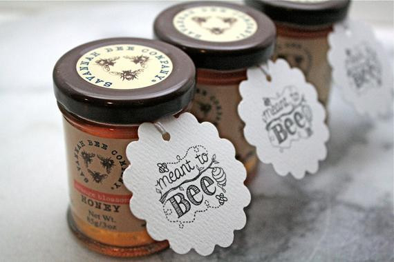 Honey Wedding Favors
 Personalized wedding favor tags honey tags 50 Meant to Bee