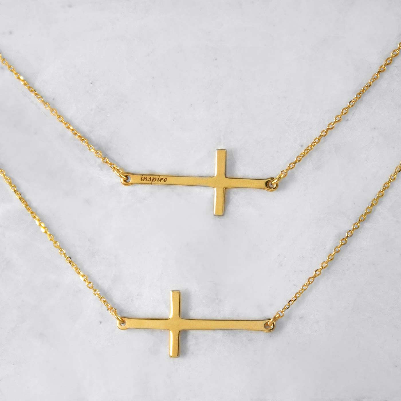 Horizontal Cross Necklace
 Horizontal Gold Cross Necklace – ANMA Jewellery