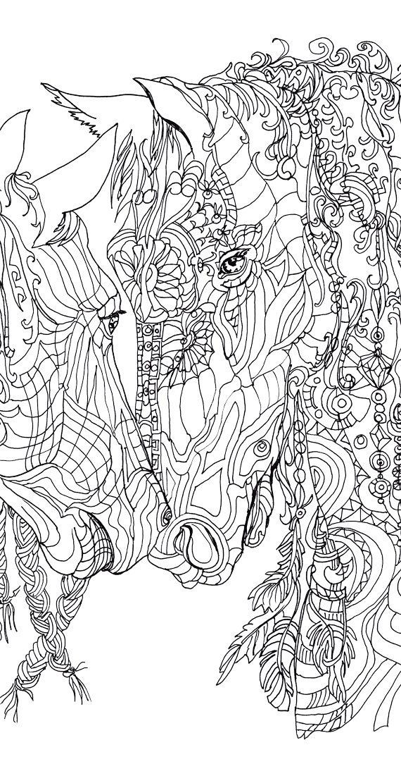 Horse Coloring Pages For Adults
 Digital stamp Coloring Pages Printable Adult Coloring book