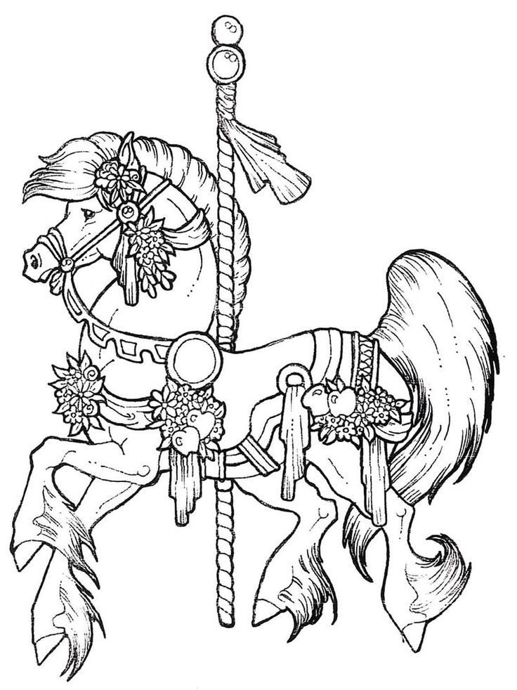 Horse Coloring Pages For Adults
 Free Coloring Pages Carousel Horse