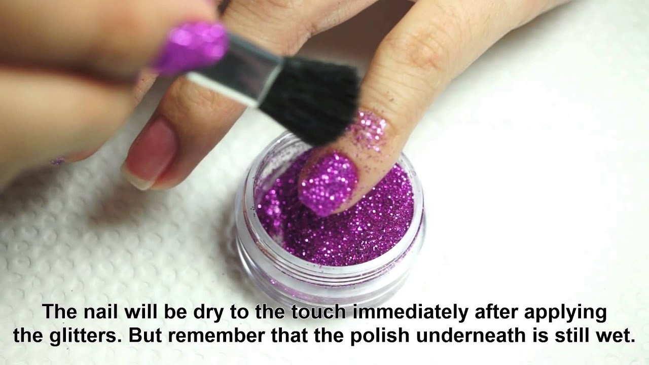 How To Apply Glitter Dust To Nails
 Tutorial and Tips BYS Glitter for Nails