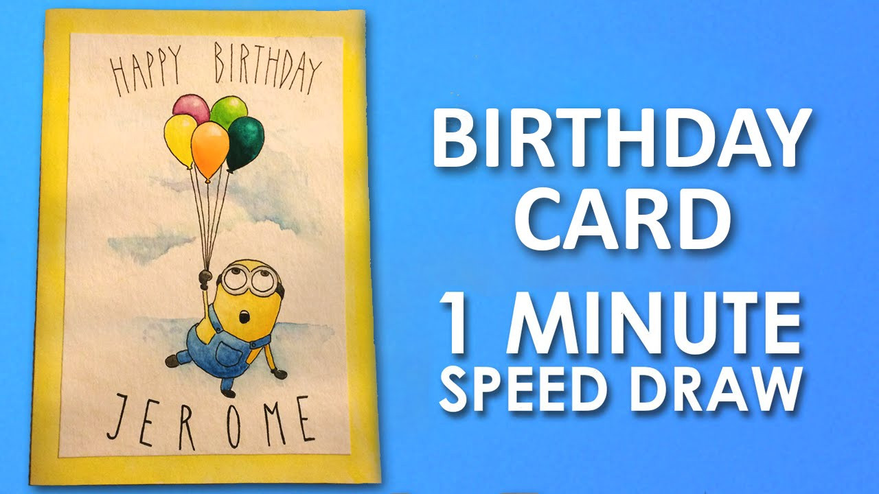 How To Draw A Birthday Card
 How To Draw Minion Birthday Card Step By Step Learning