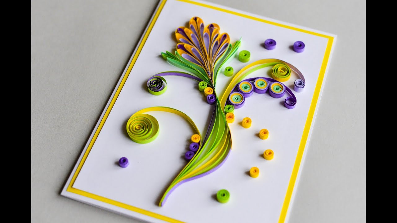 How To Draw A Birthday Card
 How to Make Greeting Card Quilling Flower Step by Step