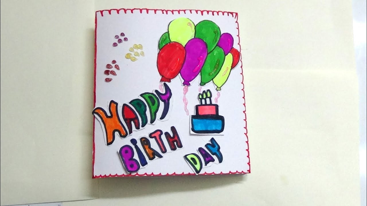 How To Draw A Birthday Card
 HOW TO MAKE SIMPLE BIRTHDAY CARD FOR KIDS KIDS ART AND