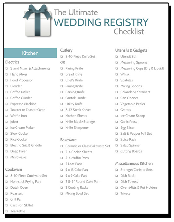 How To Register For Wedding Gifts
 Wedding Registry Checklist