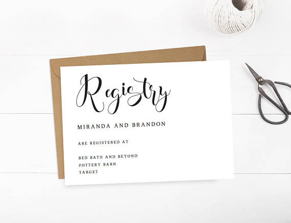 How To Register For Wedding Gifts
 Wedding Registry Cards Baby Registry Card Gift Registry Card