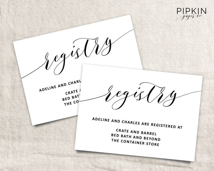 How To Register For Wedding Gifts
 Printable Wedding Registry Card