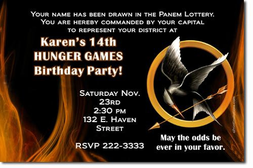 Hunger Games Birthday Invitations
 Hunger Games Birthday Invitations by uPRINTinvitations on