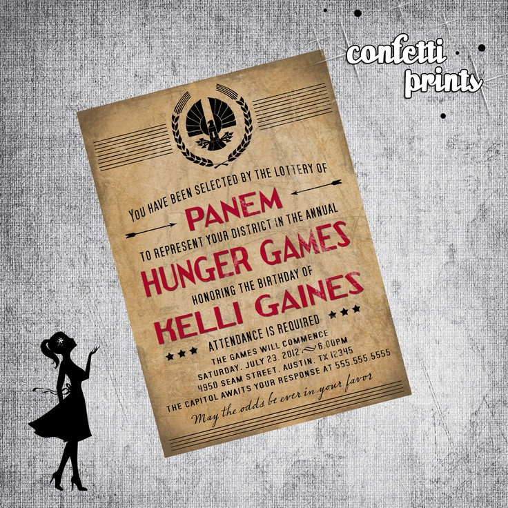 Hunger Games Birthday Invitations
 18 best images about THEME Hunger Games on Pinterest