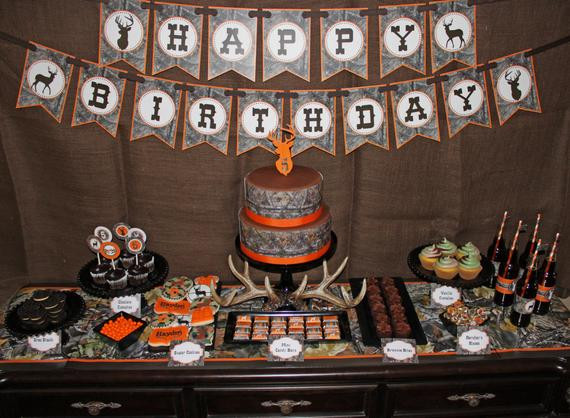 Hunting Birthday Party Ideas
 Camo Boy Hunting Banner Birthday Party by CupcakeExpress