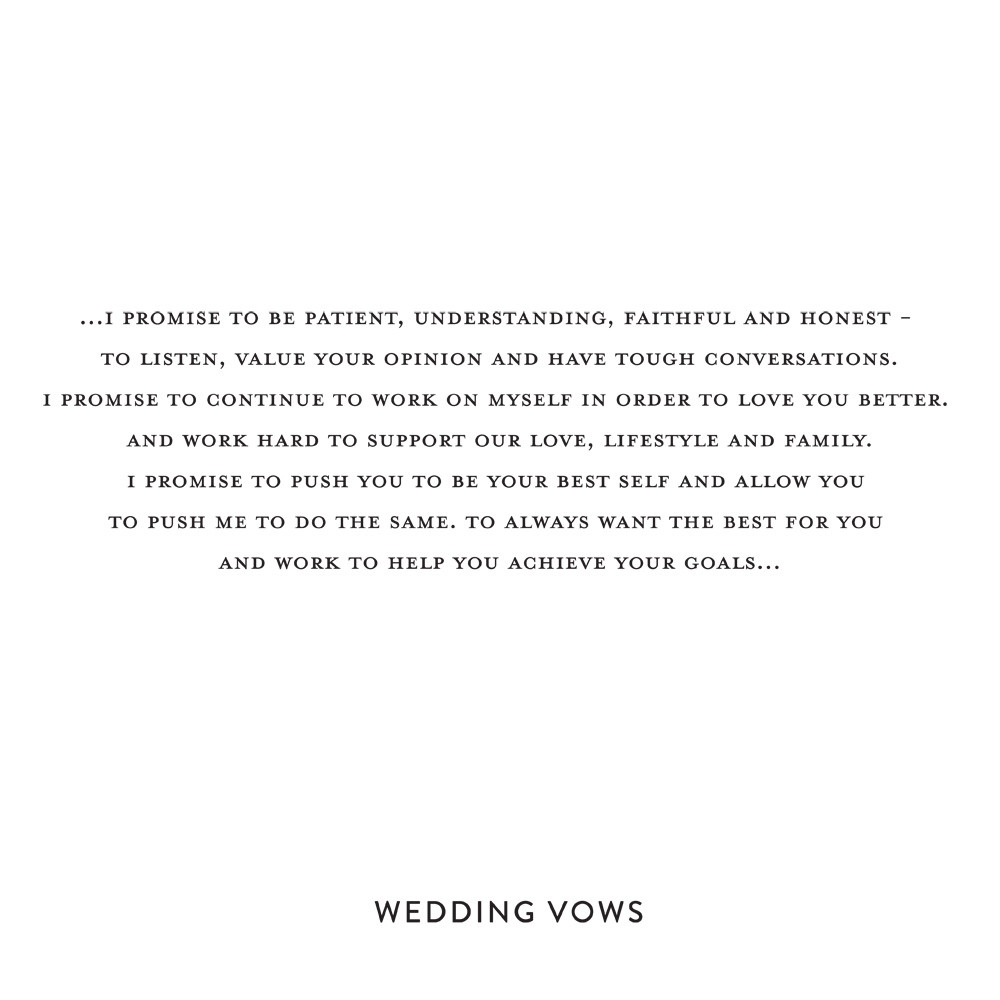 I Promise Wedding Vows
 Personal Wedding Vows Snippet & Ink