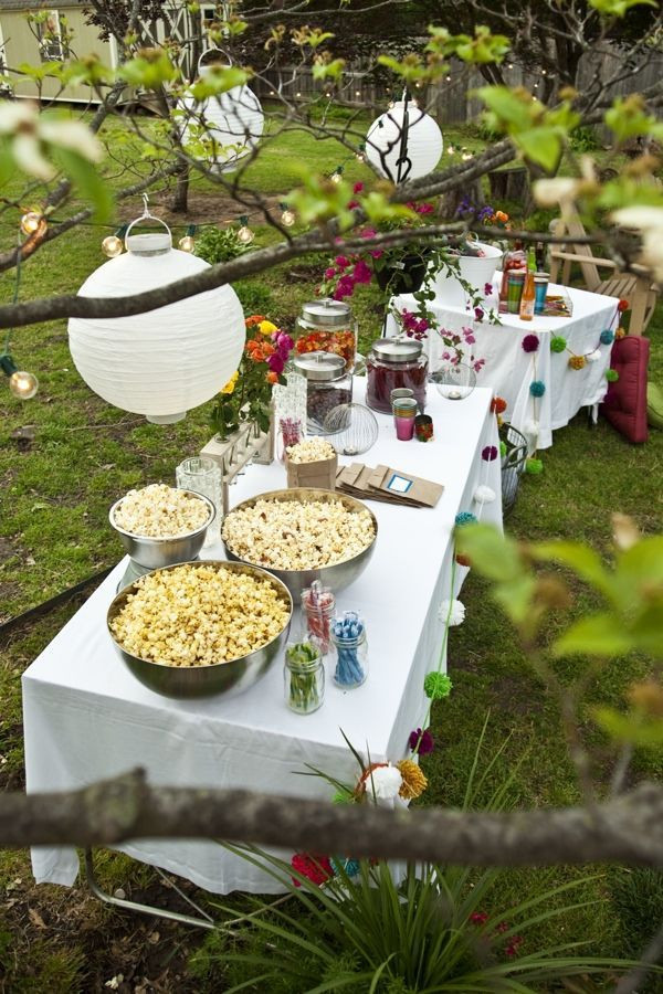 Ideas For Backyard Birthday Party
 outdoor party themes Outdoor Movie Night