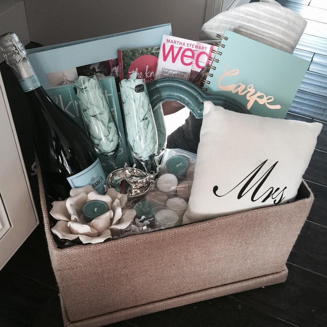 Ideas For Gifts For Engagement Party
 Engagement t basket for my brothers new fiancé The knot
