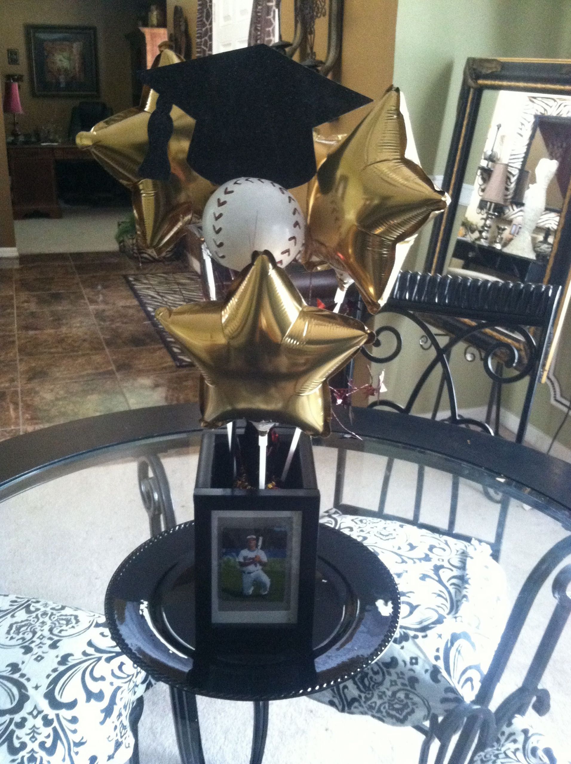 Ideas For Guys High School Graduation Party
 Graduation centerpiece love this without he baseball for