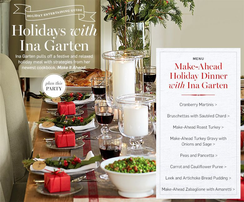 Ina Garten Dinner Party Ideas
 Make ahead holiday dinner with Ina Garten look on the