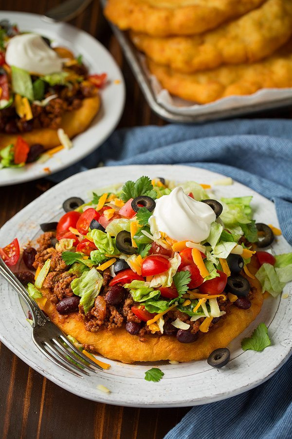 Indian Fry Bread Taco
 Navajo Tacos with Homemade Indian Fry Bread Cooking