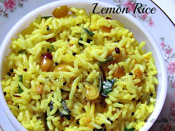Indian Rice Recipes
 Lemon Rice South Indian Lemon Rice SarasYummyBites