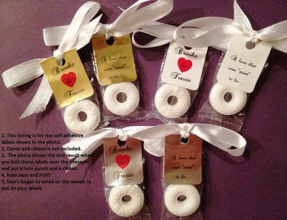 Inexpensive Wedding Favors DIY
 30 Personalized Lifesaver Favor Labels for by