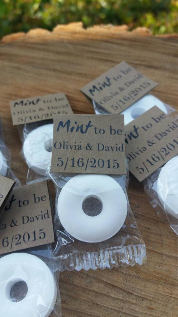 Inexpensive Wedding Favors Ideas
 100 Mint to be wedding favors Rustic wedding by TagItWithLove