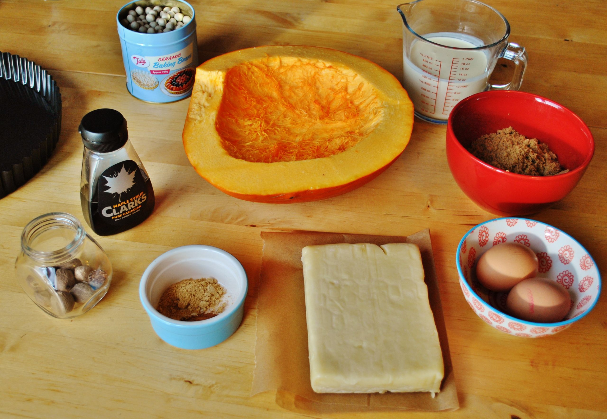 Ingredients For Pumpkin Pie
 Pumpkin pie with maple cream