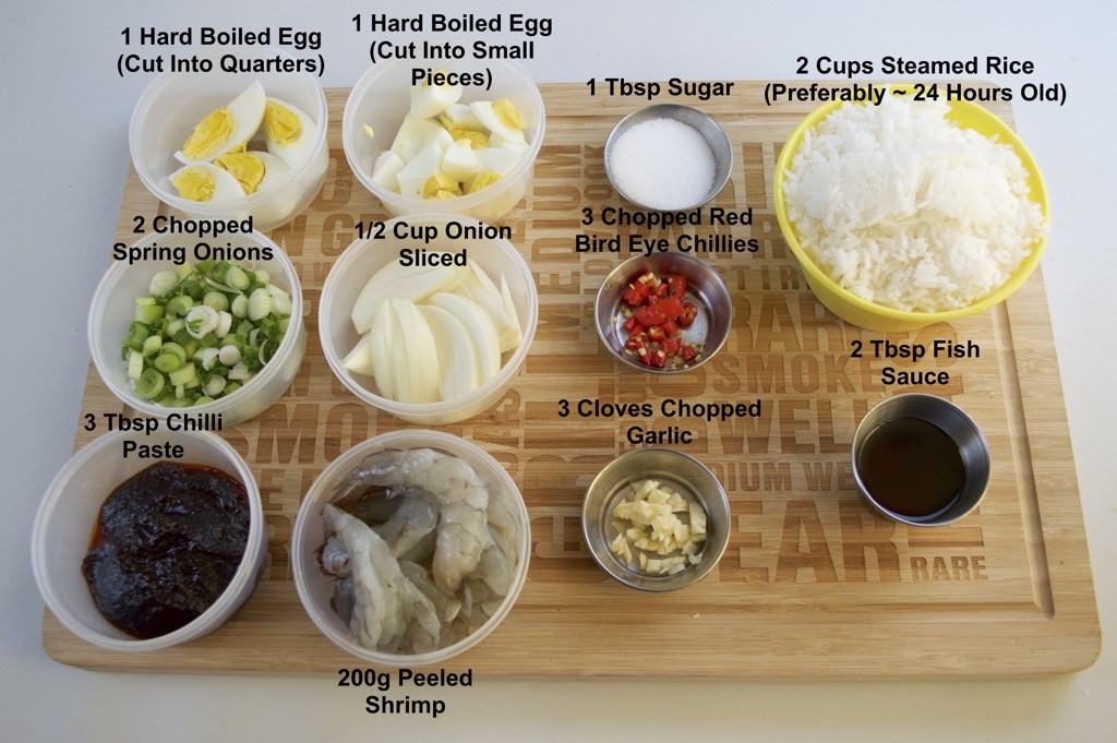 Ingredients For Shrimp Fried Rice
 Chilli Paste Fried Rice Recipe Khao Pad Nam Prik Pao
