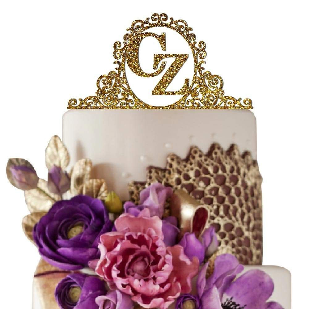 Initial Wedding Cake Toppers
 Top 10 Best Monogram Cake Toppers