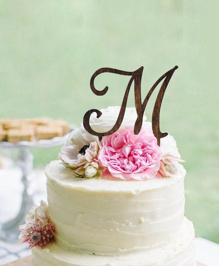 Initial Wedding Cake Toppers
 Monogram Wedding Cake topper Wooden Wedding Cake Topper